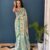 SAREE-PURE COTTON JAIPUR BLOCK PRINT SAREES WITH UNSTITCHED BLOUSE PICE-Colour-White and Print