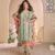Kaftan With Tulip Hand Mirror Work And Hand Embellished Gota Patti Work – Colour-Green