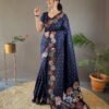 SAREE- BANARASI SOFT SILK SAREE WITH BEAUTIFUL ZARI WORK COLOUR-BLUE