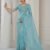 Saree- Party Wear Designer Unstitch Saree With Blouse-Colour-Blue