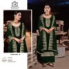Kurti And Bottom With Velvet With Embroidery Work 4Side Lace -S,M,L,XL,2XL,3XL-Colour-Green