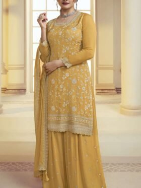 Kurti and Plazzo With Dupatta Sizes – S To 4xl(48) Colour-Yellow