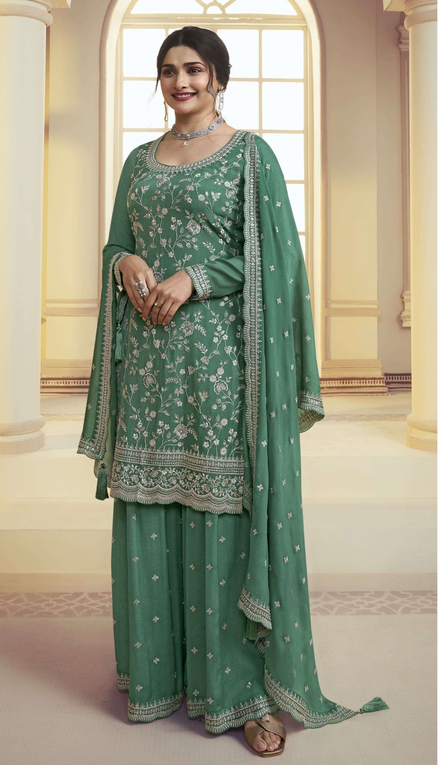 WhatsApp Image 2024-12-10 at 4.01.02 PM Kurti and Plazzo With Dupatta Sizes – S To 4xl(48) Colour-Emerald Green
