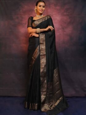 SAREE- Organic Banarasi Sarees-COLOUR-BLACK