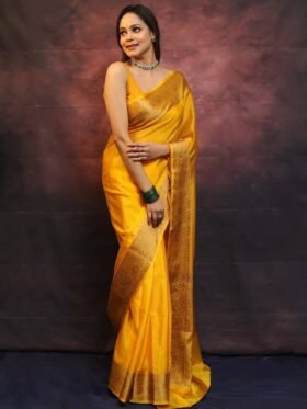 SAREE- Organic Banarasi Sarees-COLOUR-YELLOW