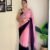 SAREE- VERY SOFT GEORGETTE CUT WORK SAREE WITH BLOUSE AND MULTI EMBROIDERY & SEQUINS WORK BLOUSE -COLOUR-LIGHT PINK AND DARK BLUE