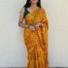 SAREE- Beautiful Shiffon Georget Saree and Printed Border-Colour-Yellow
