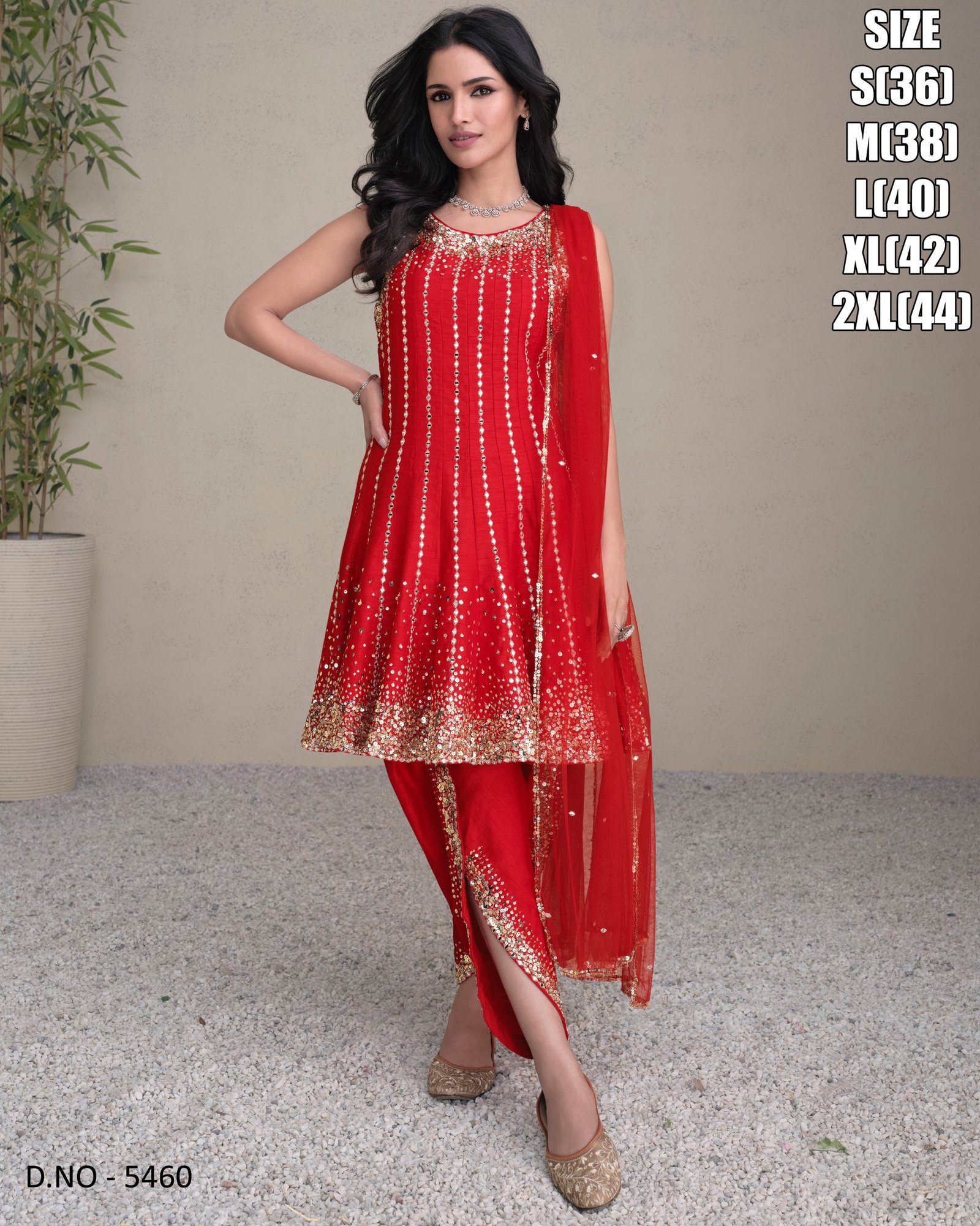 WhatsApp Image 2024-12-13 at 10.44.36 AM Kurti-Kurti And Dhoti With Net Dupatta Real Premium Silk Fabrics-Colour- Red