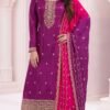 Kurti and Plazzo With Embroidered Silk Georgette Dupatta -Unstitch