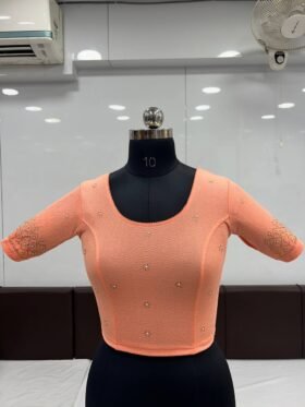 Blouse- Ready to Wear Stretchable Blouse-Cotton Lycra Fabrics Blouse-Colour- Peach