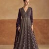 GOWN-Real Chinon Fabrics Gown With Dupatta and Embroidery Work