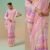 Saree-Digital Print Saree Plain Linen Fabric Saree-Colour-Light Pink And Floral Print