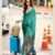 Saree-Japan Satin Silk Saree Digital Print-Colour-Green And Blue