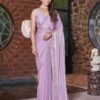 Saree- Party Wear Designer Unstitch Saree With Blouse Satin Silk Fabric- Hand Work Heavy Jaquard Blouses