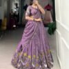 Lehnga Choli- Sequins and Thread Embroidery Work Lehenga With Sequins and Thread Embroidery Work With Both Sides Tassels Dupatta