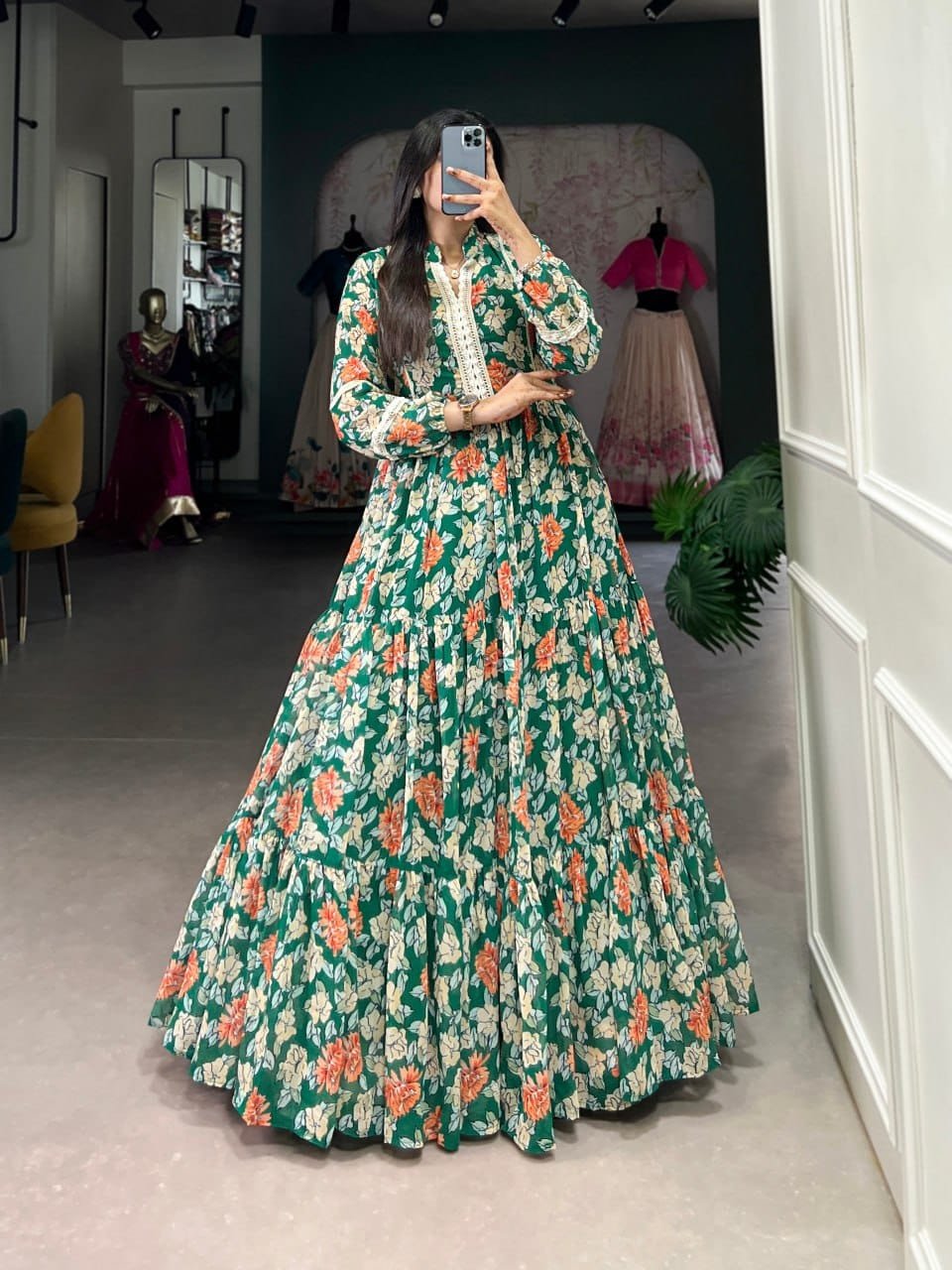 WhatsApp Image 2024-12-17 at 12.01.25 PM Gown-Georgette Fabrics Gown With Floral Print Gown