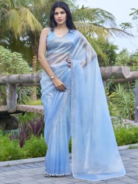 Saree- Party Wear Designer Unstitch Saree With Blouse