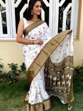 Saree- Original Viewing Jari Designe Dola Silk Saree With 5Inch Jaquard Border Saree