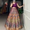 Lehenga Choli- Banarasi Silk Fabrics Zari WeavingWork Lehenga With Attached Blouse And Dupatta