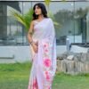 Saree- Original Japan Satin Fabrics Saree With Digital Printing