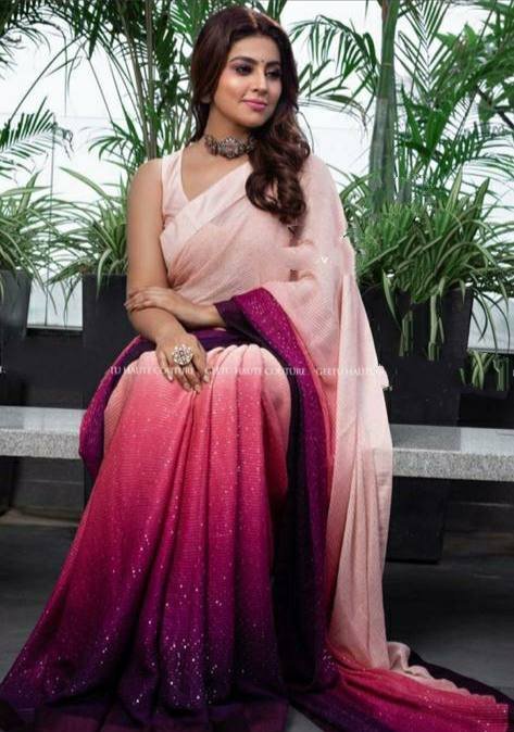 WhatsApp Image 2024-12-19 at 12.15.58 PM Saree- pure Georgette with Crochet 2mm Sequence Work With Digital Print