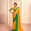 Saree- Soft Dola With Foil Print & Contrast Jacquard Border Saree