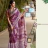 Saree-Hand Batiq Print In Sequnce Cotton Saree