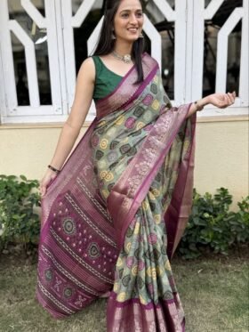 Premium Dola silk saree heavy pure base jequrd boder Saree