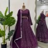 Lehenga Choli- Foux Georgette Fabrics Thread with Sequence Work Lehenga