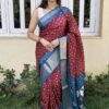 Saree-Dola Chex Jari Material Fabrics Saree
