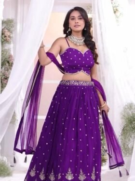 Lehenga Choli- Cotton Fabrics And Embroidery Sequence Work Choli And Embroidery Work Lehenga