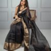 SAREE- Soft Nylon Organza Jacquard Full Worked Saree with Exclusive Colors and Unstitched Blouse Saree