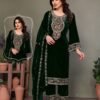 Kurti Pant With Dupatta- Velvet with heavy embroidery Work kurti Pant With Dupatta Set