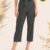 Crop pant with fabric belt Size: S, M, L & XL Colour-Dark Gray
