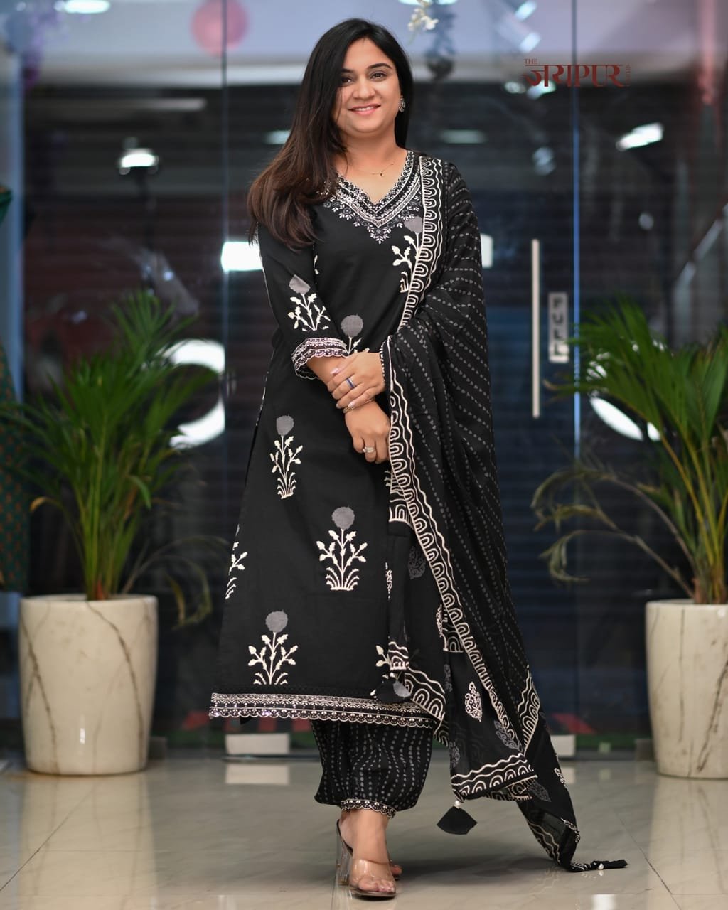 kurta set with new style in saganeri block print SIZE-M,L,XL,XXL,3XL -2