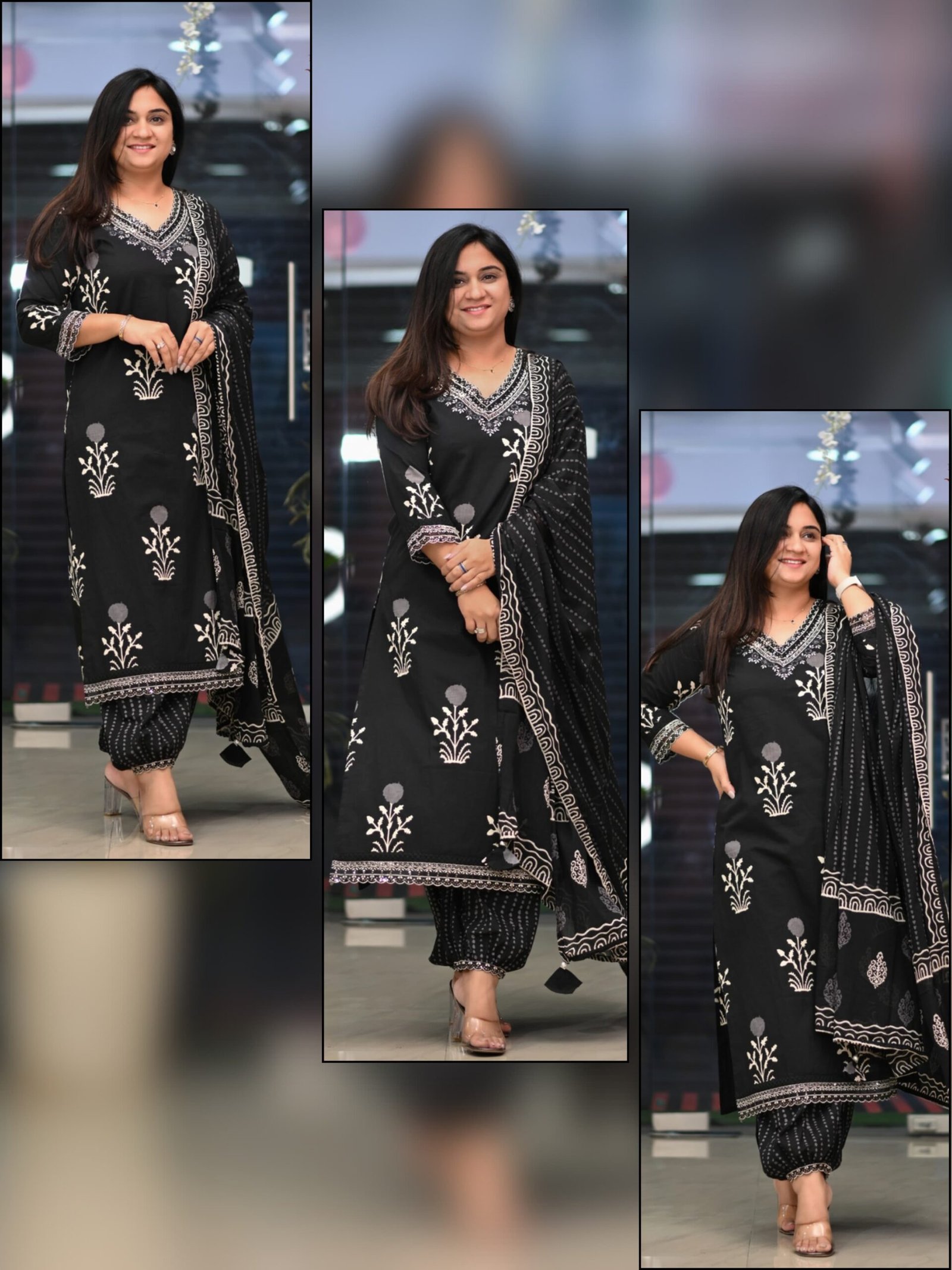 kurta set with new style in saganeri block print SIZE-M,L,XL,XXL,3XL -4