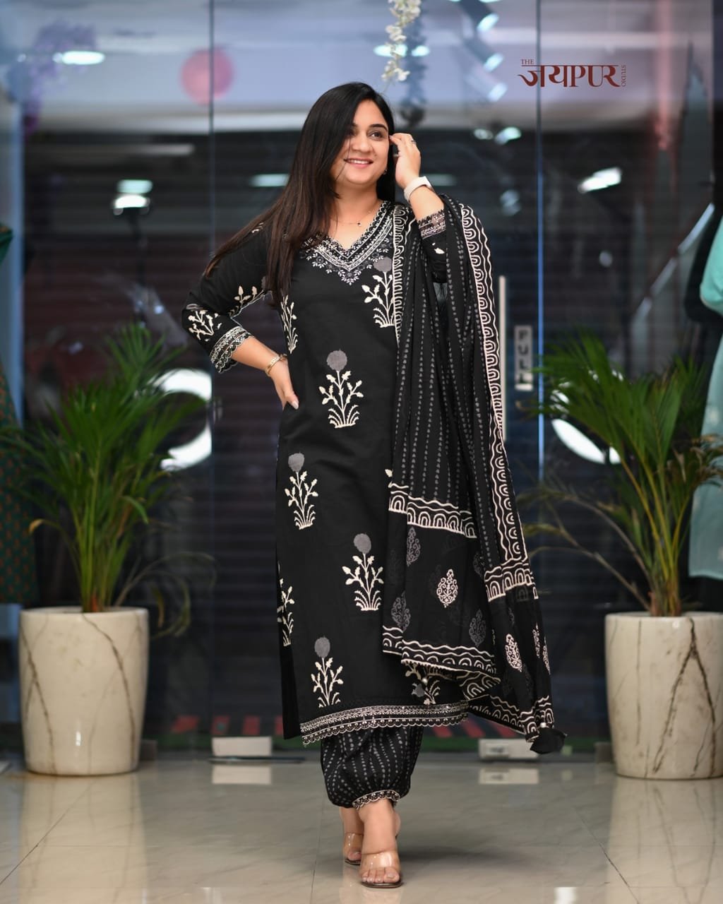 kurta set with new style in saganeri block print SIZE-M,L,XL,XXL,3XL -7