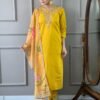 kurti duptta and bottom set Size -S M L XL XXL Colour-Yellow