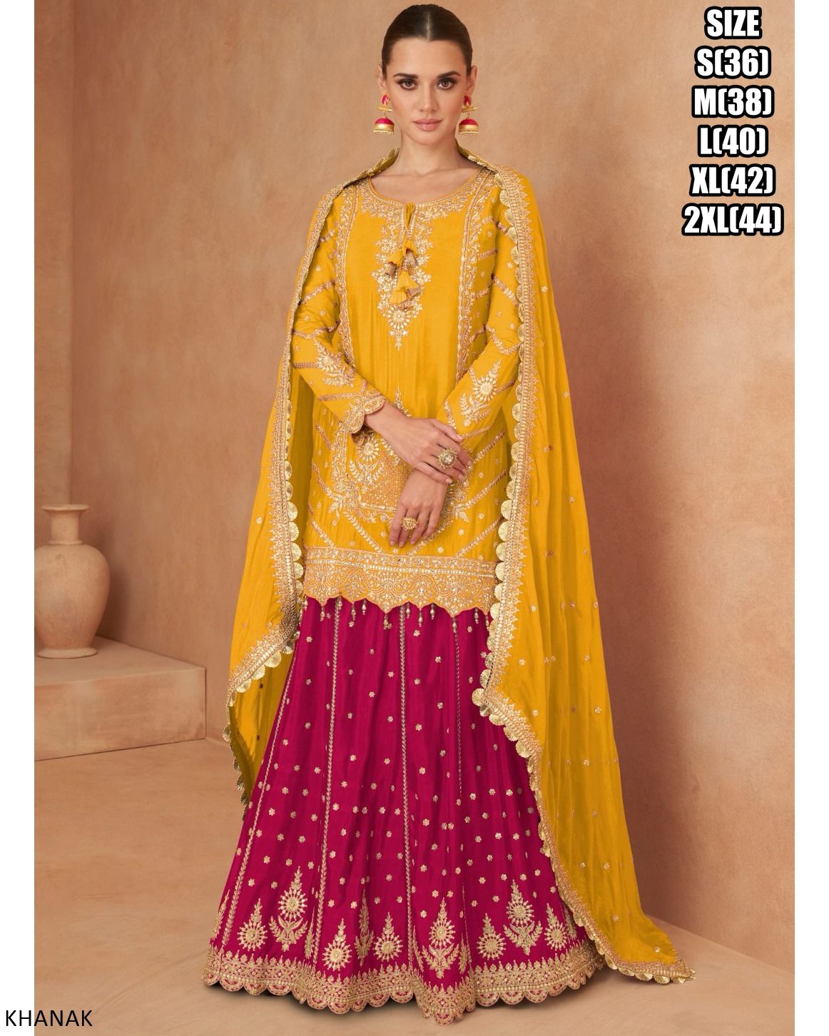kurti with sharara 2 Kurti- kurti and sharara with real chion designer embroidery work