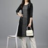 Straight Kurti- Cotton Magic Slub Fabrics With Embroidery Work Straight Kurti