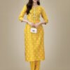 Kurti Pant Set - Heavy Rayon Fabrics And Embroidery Work Kurti Pant Set