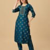 Kurti And Pant Set-Fully Stiched Heavy Rayon Fabrics And Embroidery Work Kurti and Pant Set