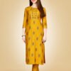 Kurti Pant Set - Heavy Rayon Fabrics Embroidery Work Kurti Pant Set