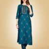 Kurti And Pant Set-Fully Stiched Heavy Rayon Fabrics And Embroidery Work Kurti and Pant Set