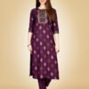 Kurti And Pant Set-Fully Stiched Heavy Rayon Fabrics And Embroidery Work Kurti and Pant Set