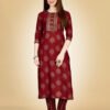 Kurti And Pant Set-Fully Stiched Heavy Rayon Fabrics And Embroidery Work Kurti and Pant Set