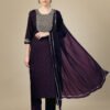 Kurti Pant Dupatta Set- Silk Blend with Embroidery & Sequence Work Kurti With Dupatta