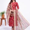 Kurti Pant Dupatta Set- Fully Stiched Cotton Blend Print Kurti Pant Dupatta Set