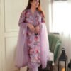Kurti- Beautiful printed silk suit set with organza dupatta for casual and elegant look