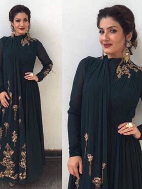 Gown- Georget duppata with zari & sequence work Gown